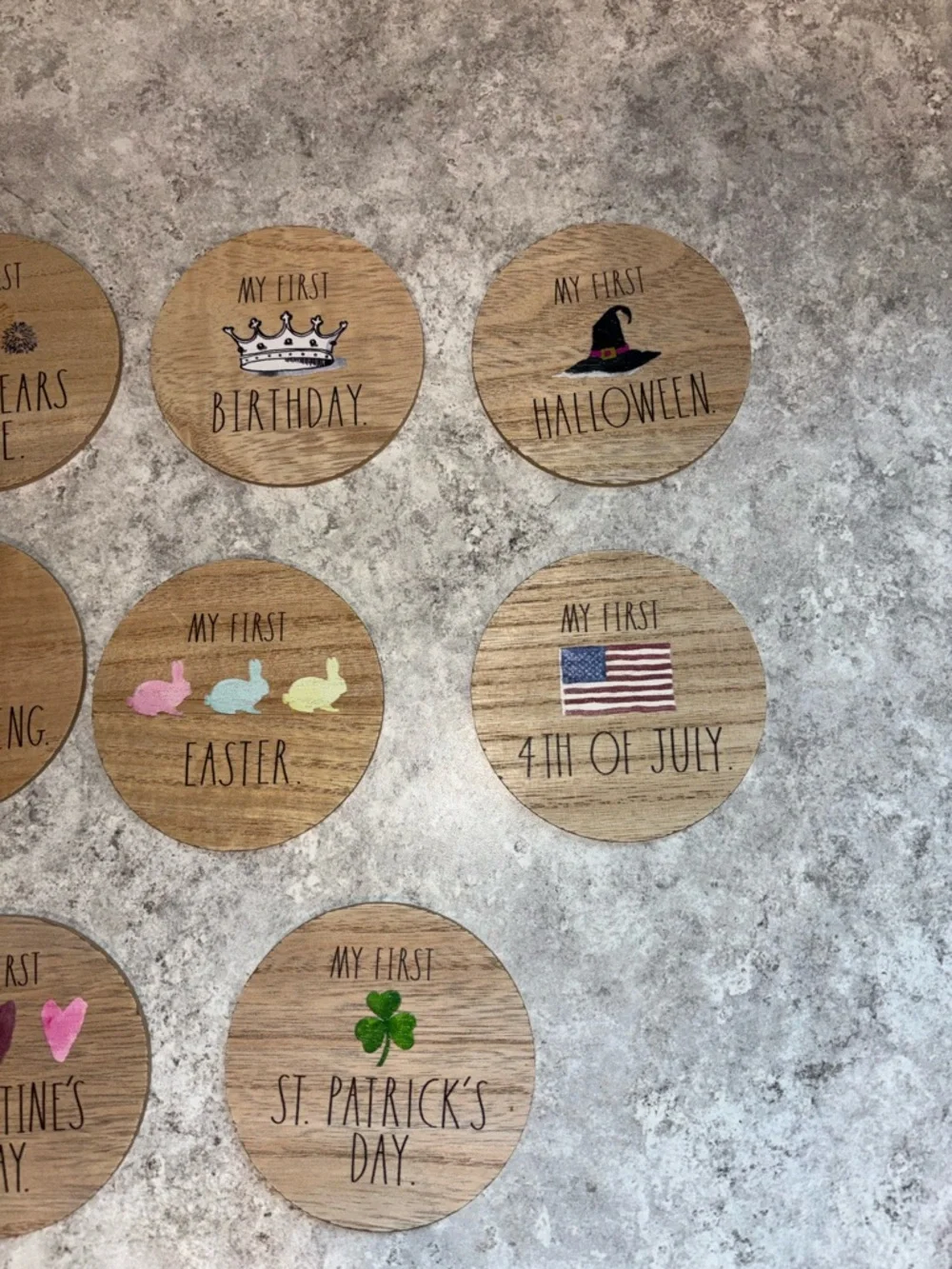 “My First” Milestone/Holiday Wooden Disc Set